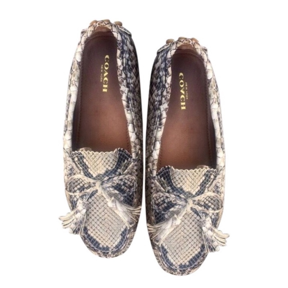 COACH Snakeskin Leather Driving Loafer NEW Sz7 - Picture 7 of 8
